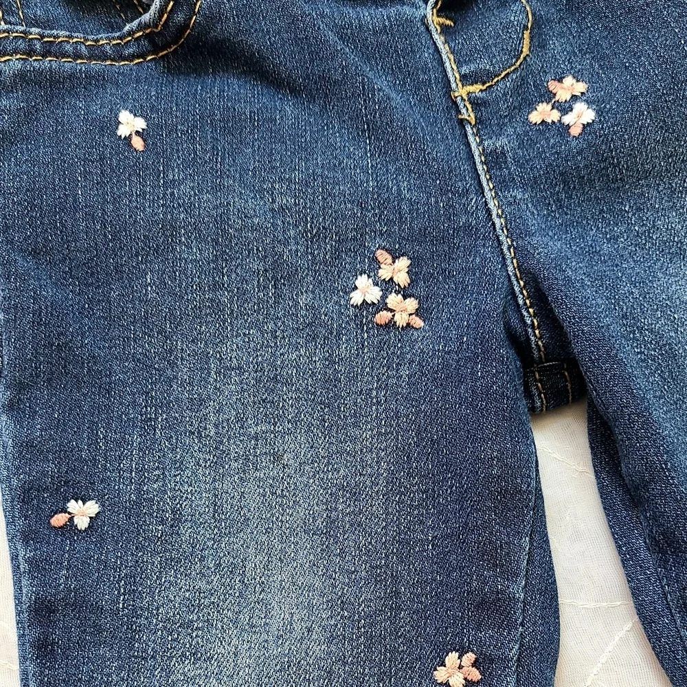 Cat & Jack Floral Embroidered Denim Jeans for Toddler Girl